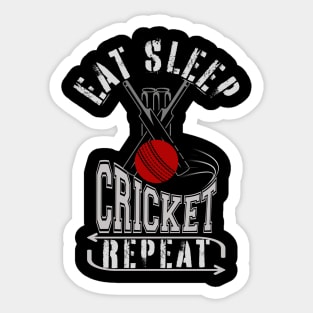 Eat Sleep Cricket Repeat Sticker